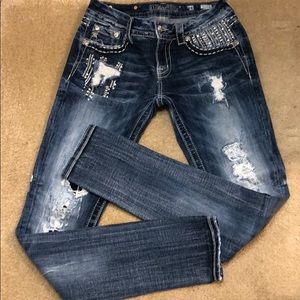 Miss Me Signature Rise cuffed skinny jeans